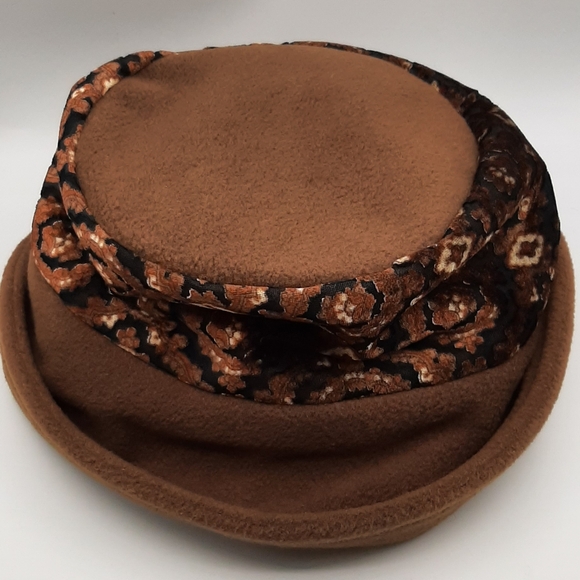 Vintage Hat Shop Beau Chapeau Mad Cap Women's Brown Fabric Hat Hand Crafted - Picture 10 of 10